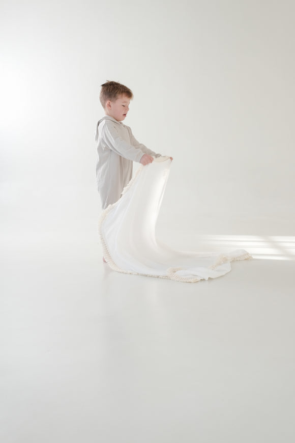 Fringe detail Muslin cloth blankets