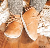 Leather Lace Up Fringe Shoes