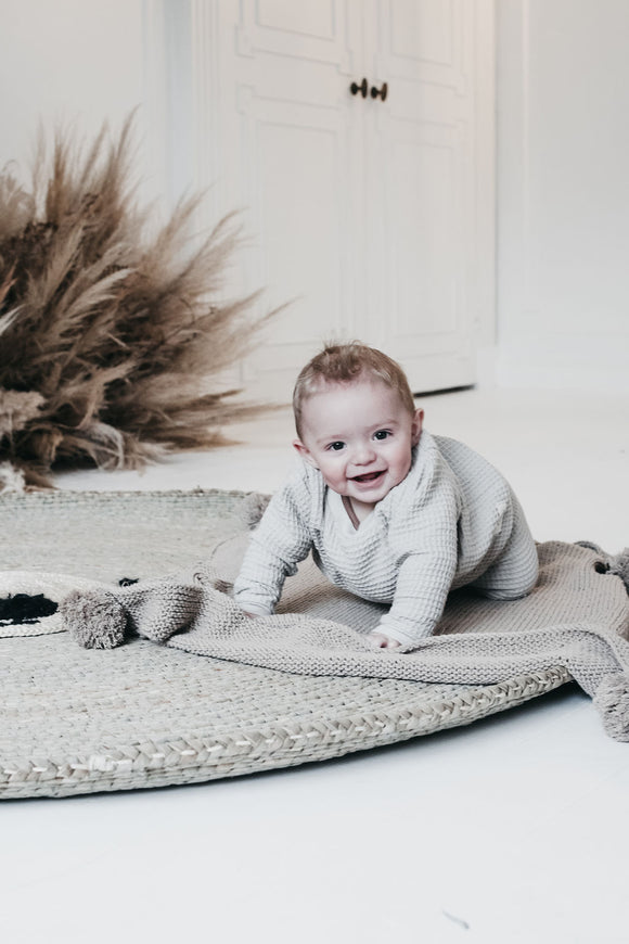 Hand knit cotton blanket